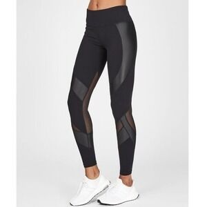 Sweaty Betty The Power Wetlook Mesh Black Leggings Size XS